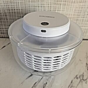 Salad Spinner Dryer 4 Quart Electric Rechargeable USB White HSN Kitchen HQ BxQQ